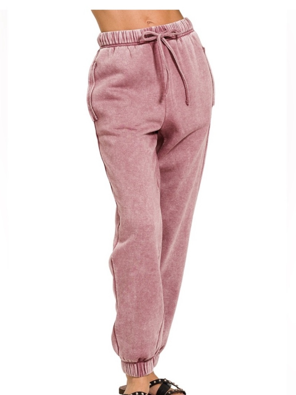 Zenana Outfitters Acid Wash Drawstring Sweatpants